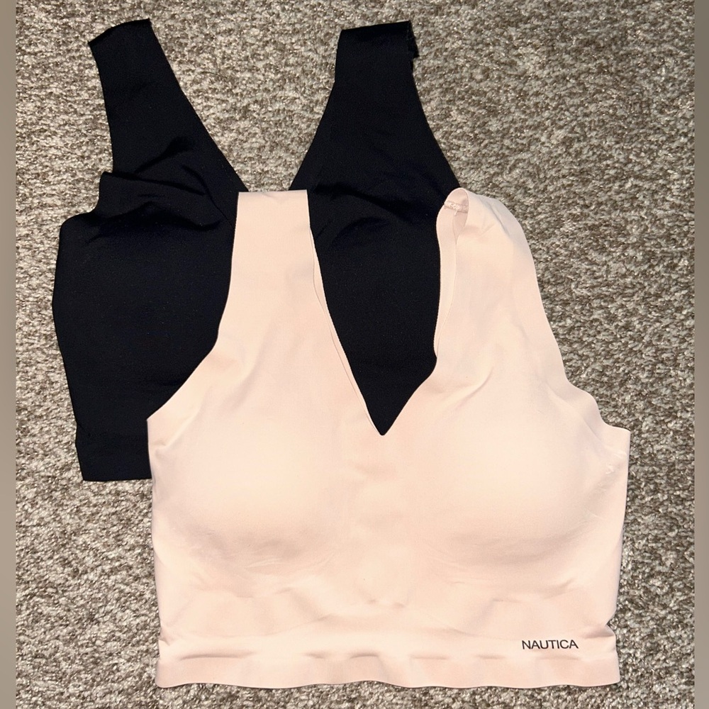 Nautica Black and pink bralettes
